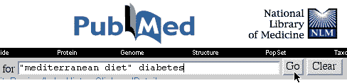 Medline search screen